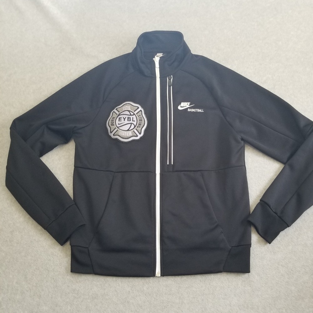 Nike Track Jacket Mens Medium Black EYBL‎ Basketball 2021 Burn String Water Boil